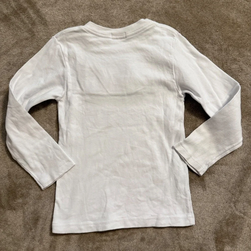 Vive La Fete Kids White Long Sleeve Smocked Scarecrow Pumpkin Fall T-Shirt